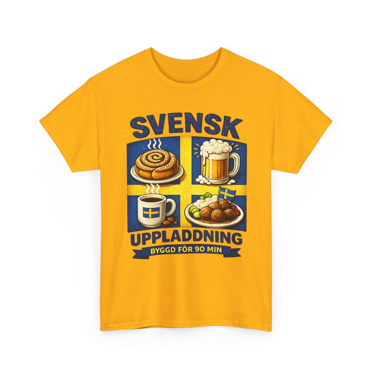 Svensk Uppladdning T-Shirt – Fika, Kaffe & Köttbullar | Unisex